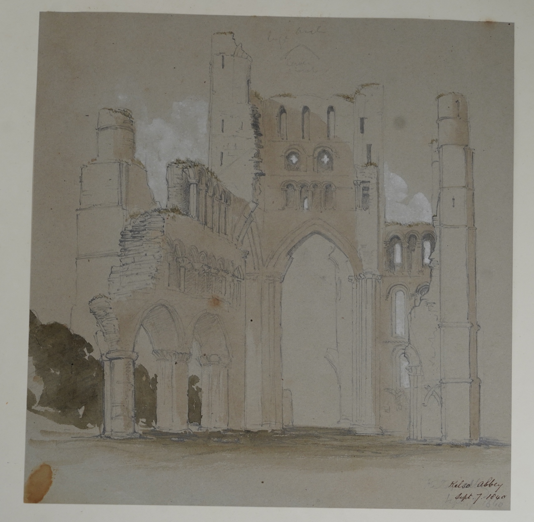 Philip North Brockedon (1822-1849), A large leather bound folio of 19th century sketches and watercolours